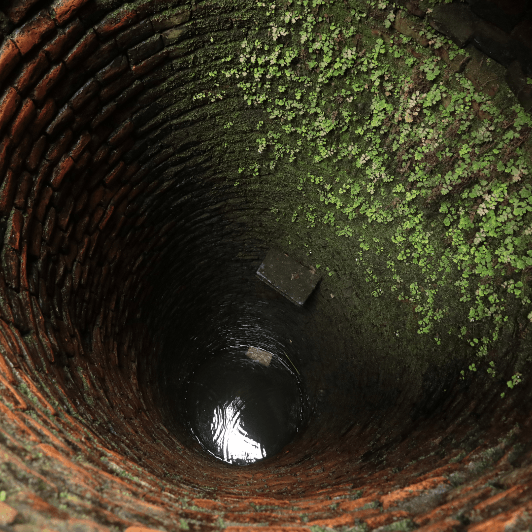 Picture of a water well with moss growing in it